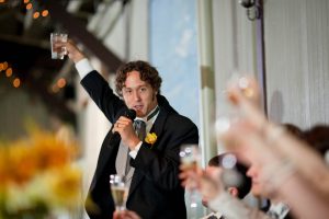man toasting St Louis wedding photographer
