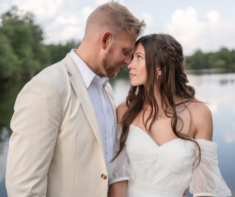 bride and groom by Lake of the Ozarks Photographer